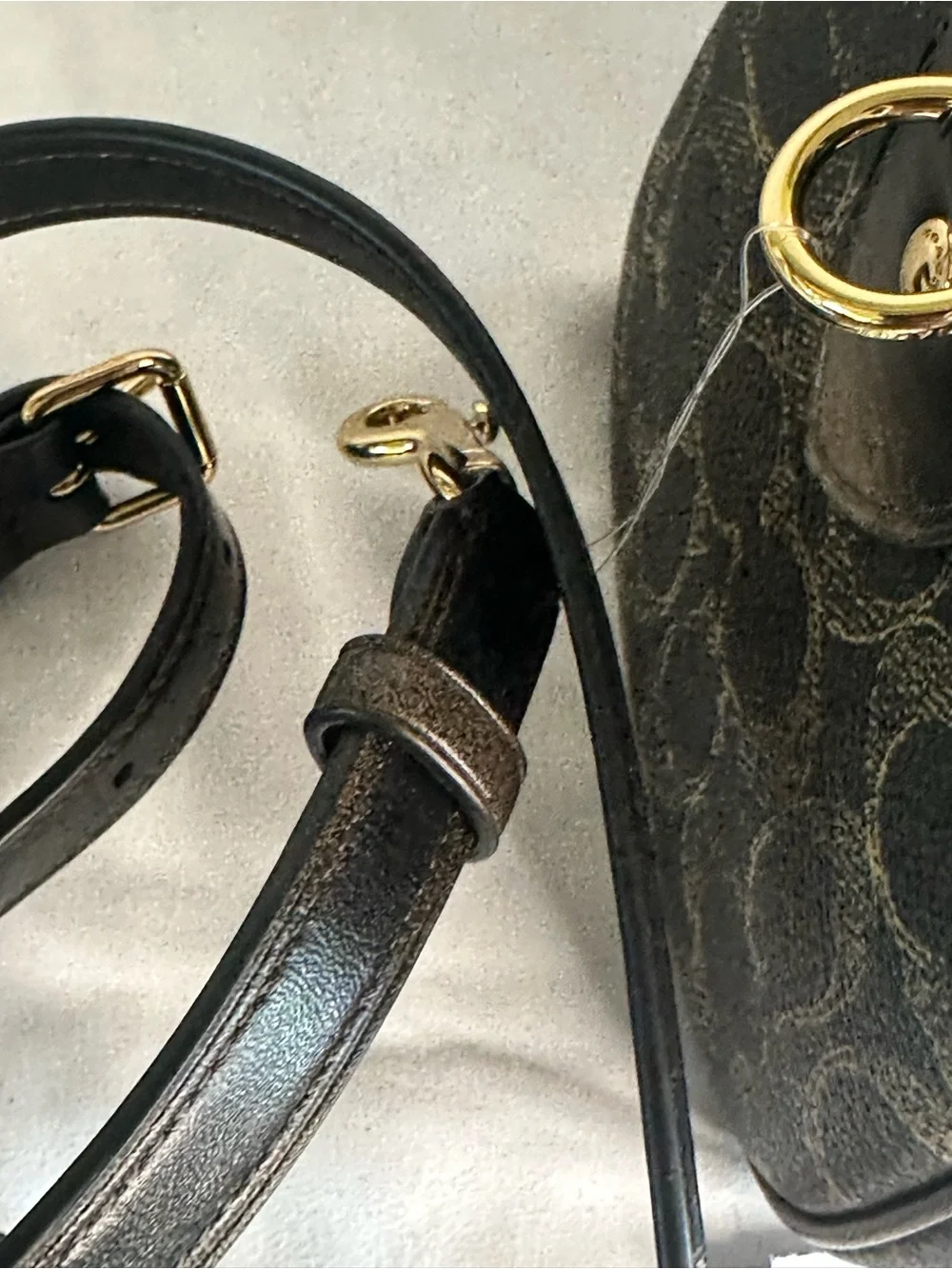 Coach Rowan Satchel Bag In Loved Signature Canvas With Charms Brown and Gold
